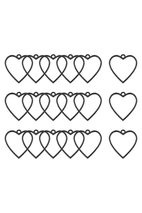 36 Pcs Open Bezel, Heart Resin Bezels Pendants Open Back Bezels for DIY Crafts Black