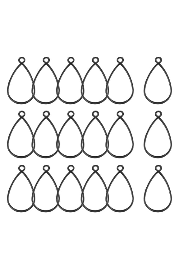 36 Pcs Open Bezel, Teardrop Resin Bezels Pendants Open Back Bezels for DIY Crafts Black