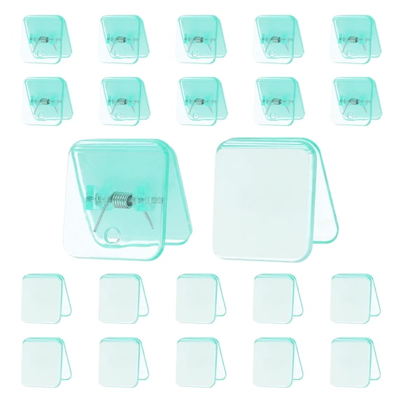 Uxcell 36 Pcs Plastic Self Adhesive Clips Sticky Clips Wall Clips Photo Clip, Light Blue