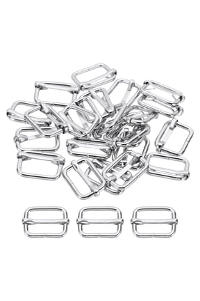 Slide Buckle 36 Pcs Metal Tri-Glide Strap Adjuster 0.75x1.06in