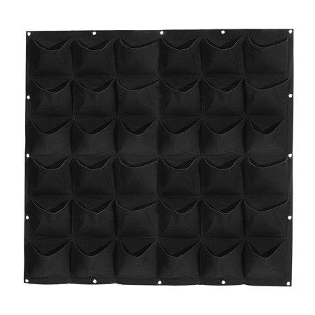 Uxcell 36 Pockets Vertical Hanging Felt Fabric Grow Bag Plant Container, Black