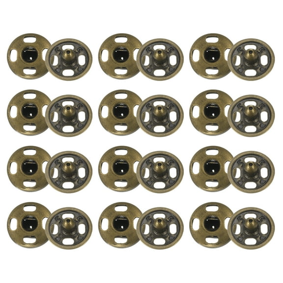Uxcell 36 Set Sew-on Snap Buttons 12mm Metal Snap Fastener Buttons, Bronze