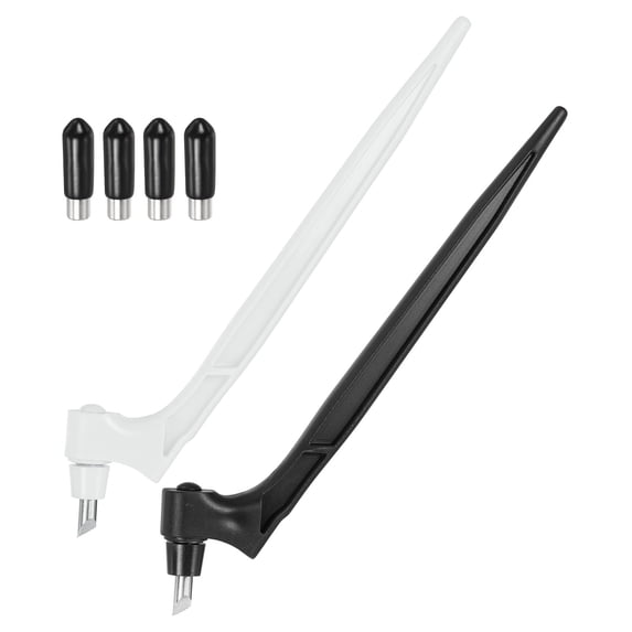 Uxcell 360 Degree Rotating Pen Cutter, 2 Pcs Craft Cutting Tool with Cutter Head, Black, White