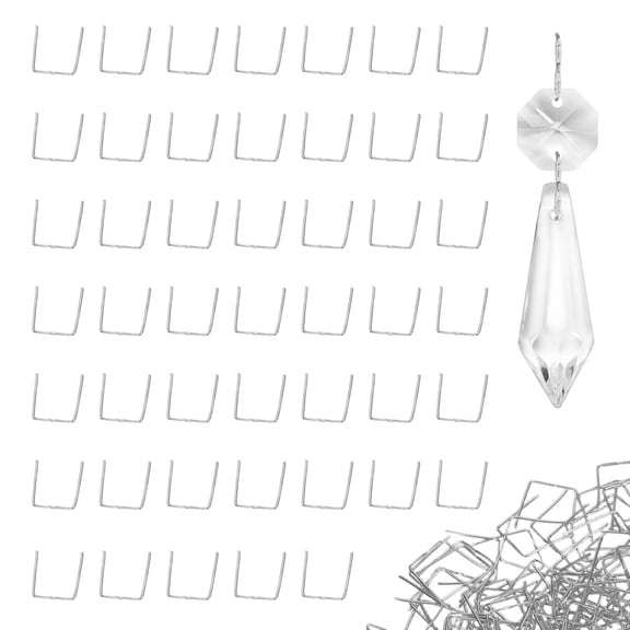 Uxcell 360 Pack Chandelier Crystal Hooks, 0.51 x 0.47 Inch Connector Clips Pins for Fasten Connecting [Copper, Chrome]