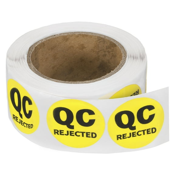 Uxcell 360 Pcs 1 Roll Adhesive QC HOLD Label Stickers, 1 Inch Circle Inventory Control Labels Quality Control Stickers for Warehouse Management Inspection Organization, Yellow