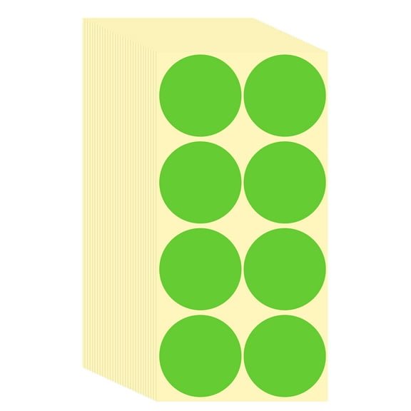 Uxcell 360 Pcs Colored Dot Stickers Labels, 2 Inch Circle Price Stickers Self Adhesive Circle Tags Coding Labels for Office Business Yard Sale Garage Sale Home Decor, Light Green
