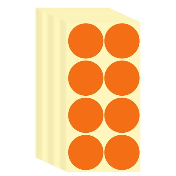 Uxcell 360 Pcs Colored Dot Stickers Labels, 2 Inch Circle Price Stickers Self Adhesive Circle Tags Coding Labels for Office Business Yard Sale Garage Sale Home Decor, Orange