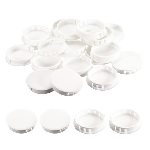 Uxcell 36Pack 1-61/64" Plastic Hole Plugs Panel Flush Type Knockout Locking Plugs, White