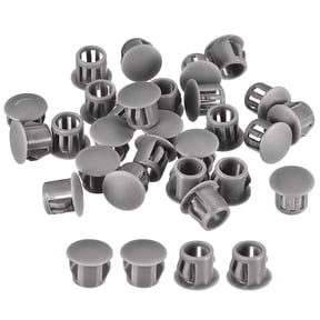 Uxcell 36Pack 3/8" Plastic Hole Plugs Panel Flush Type Knockout Locking Plugs, Gray