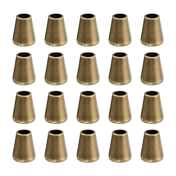 Uxcell 36Pack Alloy Bell End Stoppers, 12.5mm x 10mm Cord Ends Lock for Clothes Backpack Drawstring, Bronze