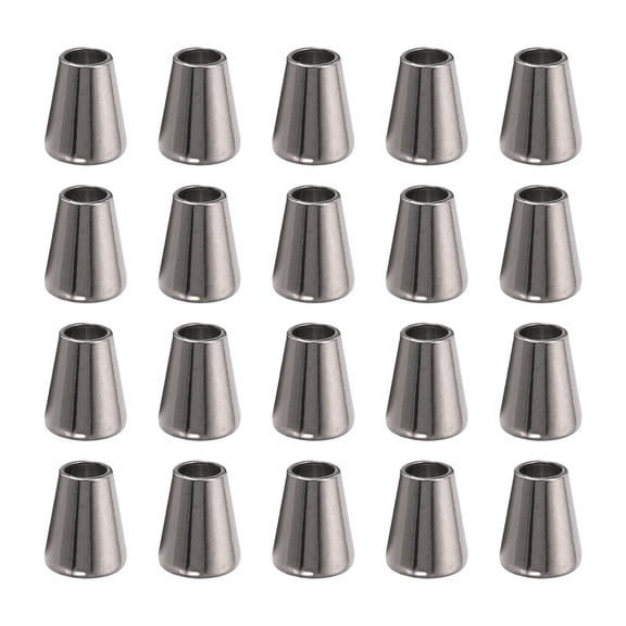 Uxcell 36Pack Alloy Bell End Stoppers, 12.5mm x 10mm Cord Ends Lock for Clothes Backpack Drawstring, Metallic Black