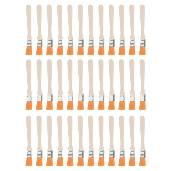 Uxcell 36Pcs 5" Paint Brush 0.6" Width Soft Nylon Bristle with Wood Handle for Wall, Cabinets, Fences