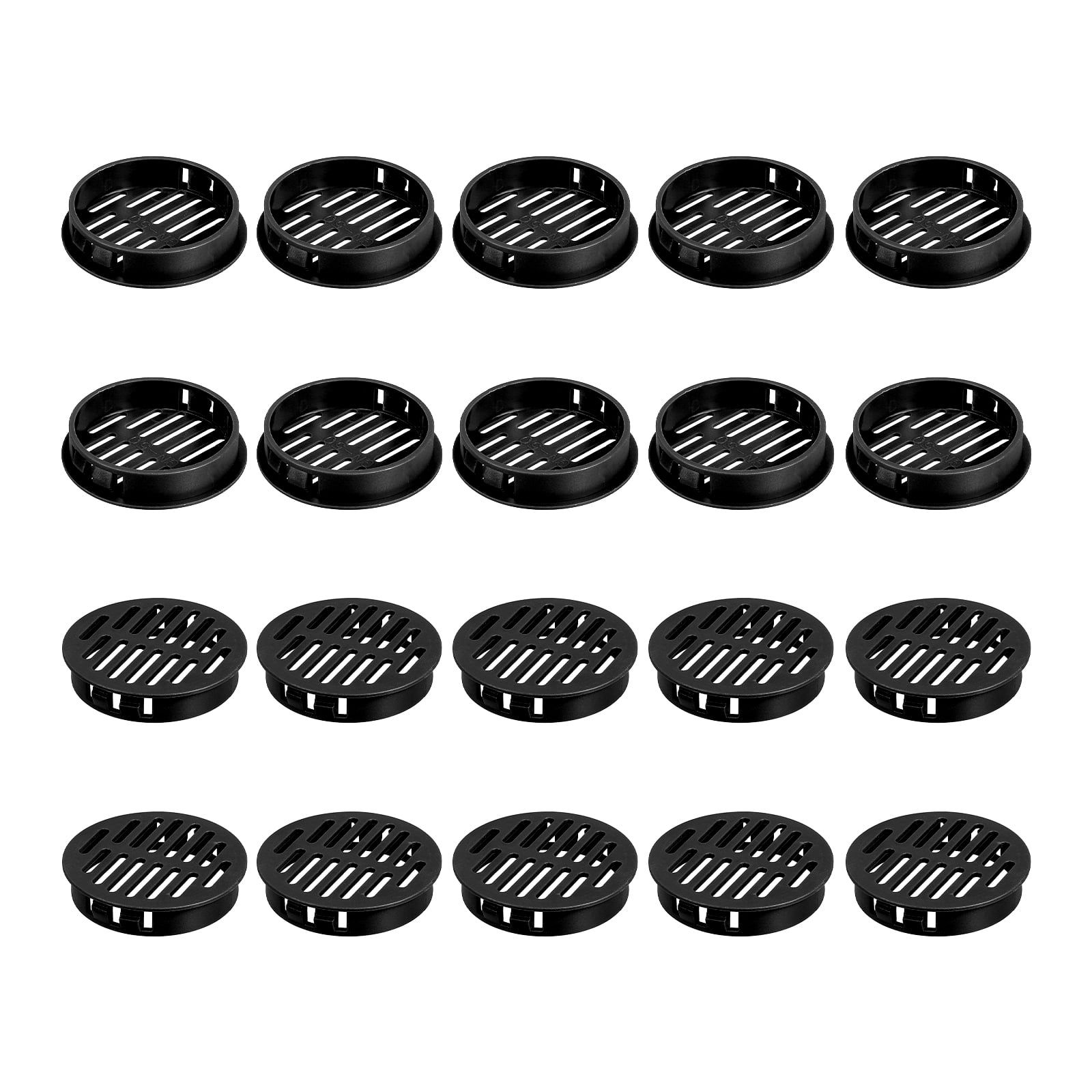 Uxcell 36Pcs 50mm/1.97" Circular Soffit Air Vents, Plastic Soffit Vent Cover, Round Mesh Hole Louver for Bathroom Kitchen Cabinet Wardrobe, Black