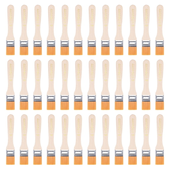 Uxcell 36Pcs 6" Paint Brush 1" Width Soft Nylon Bristle with Wood Handle for Wall, Cabinets, Fences