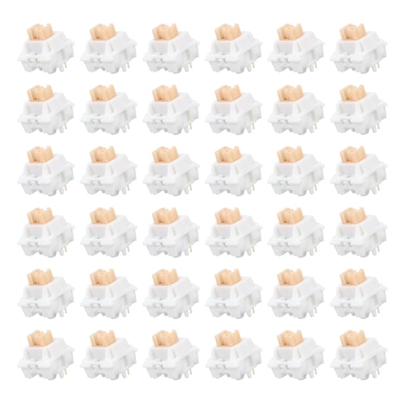 Uxcell 36Pcs Keyboard Switches (5-Pin 50gf Yellow) - Accurate Dustproof Pre-Lubed Tactile Linear Keyboard Switch Replacement for MX Mechanical/Gaming Keyboard/DIY Replaceable