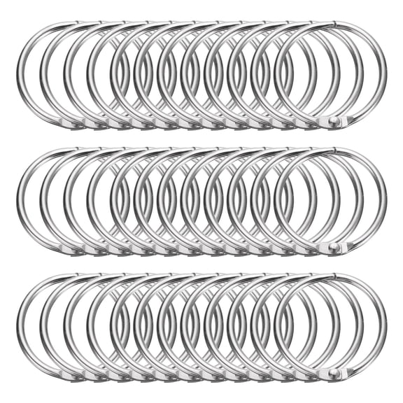 Uxcell 36pcs Shower Curtain Rings, 1.3 Inch Round Snap Shower Curtain Hooks for Curtain Rods, Silver