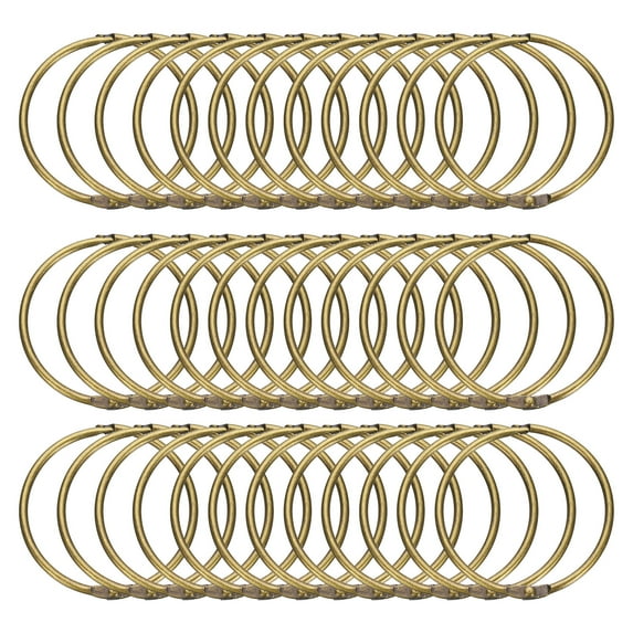 Uxcell 36pcs Shower Curtain Rings, 2 Inch Round Snap Shower Curtain Hooks for Curtain Rods, Bronze