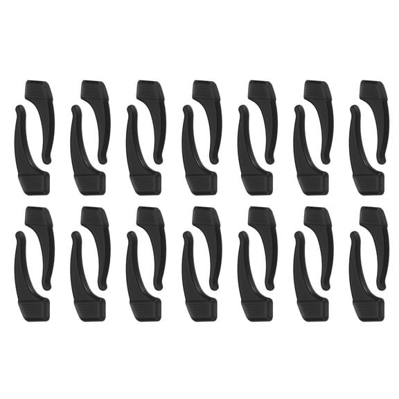 Uxcell 36x15mm Glasses Ear Grips Anti Slip Eyeglass Ear Hooks Eyeglass Slip Preventer Black 14 Pair