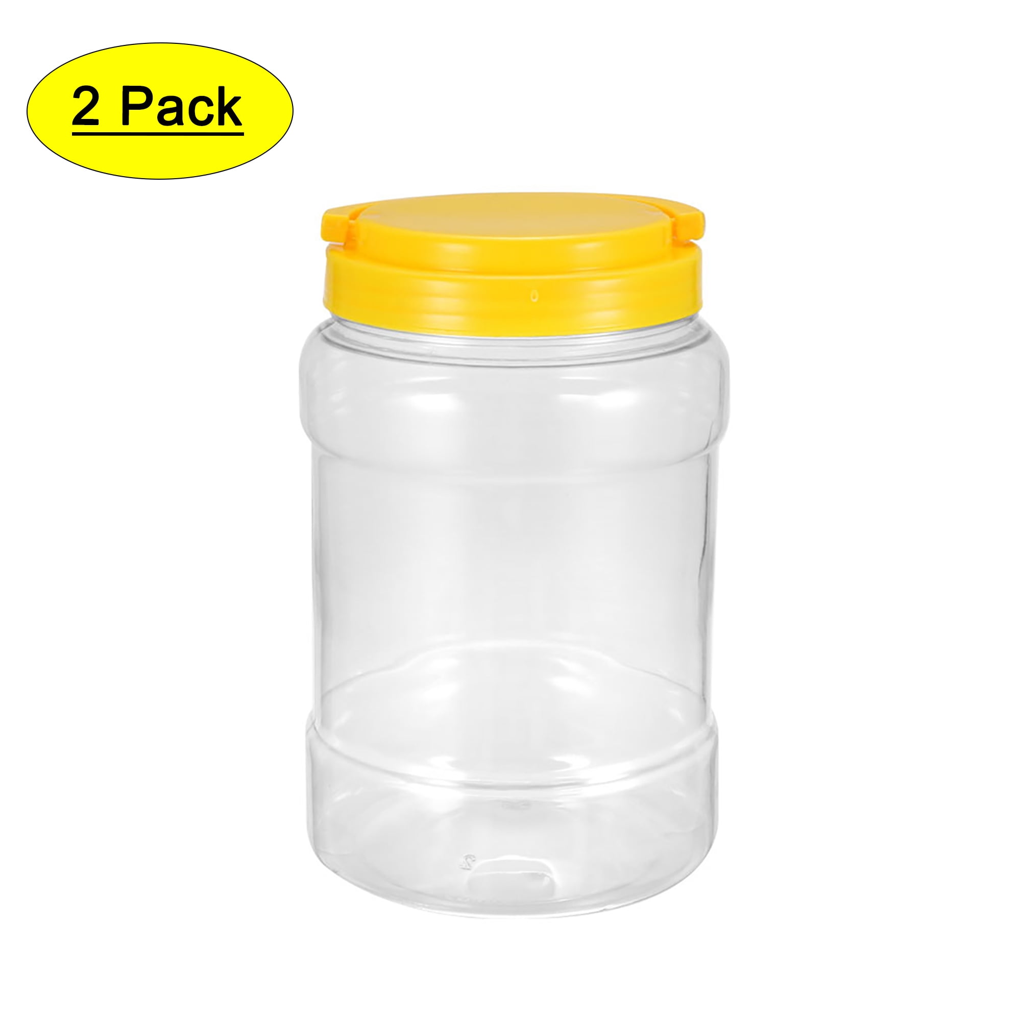 8oz Plastic Wide-Mouth Storage Jars (12 pack) - Large straight-sided clear  empty refillable food-grade BPA-free PET containers with white screw-on