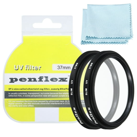 Uxcell 37mm UV Filter, 2 PCS Protection Filter Camera Lens Filter Aluminum Optical for 37mm Camera Lens Filter