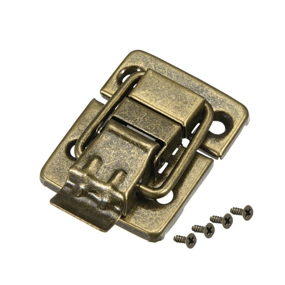 Uxcell 37mm x 30mm Metal Small Size Suitcase Hasp Catch Latch Bronze Tone with Screws 2 Pcs