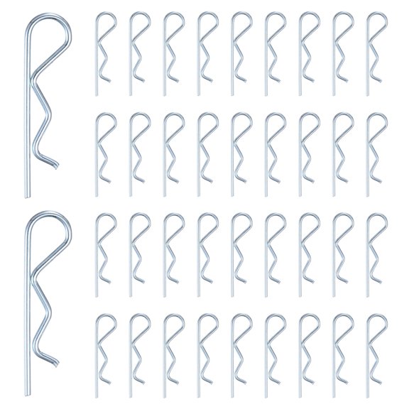Uxcell 38-Pack Cotter Pins, 2.5 mm Dia 2.8" Long Spring Steel R Clips for Trailer Locking/Mechanics, Spring Fasteners Hitch Pin [Silver]