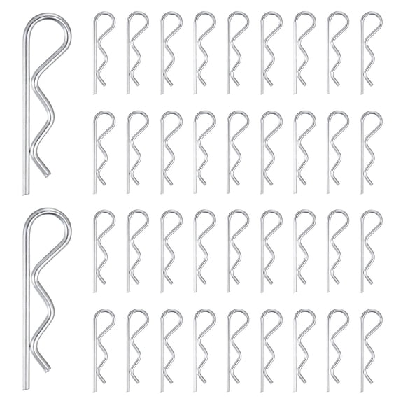 Uxcell 38-Pack Cotter Pins, 3.5 mm Dia 3.3" Long Spring Steel R Clips for Trailer Locking/Mechanics, Spring Fasteners Hitch Pin [Silver]
