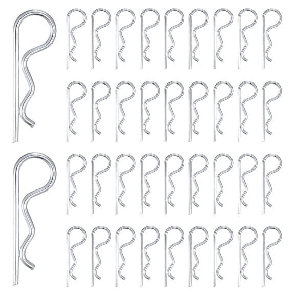 Uxcell 38-Pack Cotter Pins, 4 mm Dia 3.1" Long Spring Steel R Clips for Trailer Locking/Mechanics, Spring Fasteners Hitch Pin [Silver]