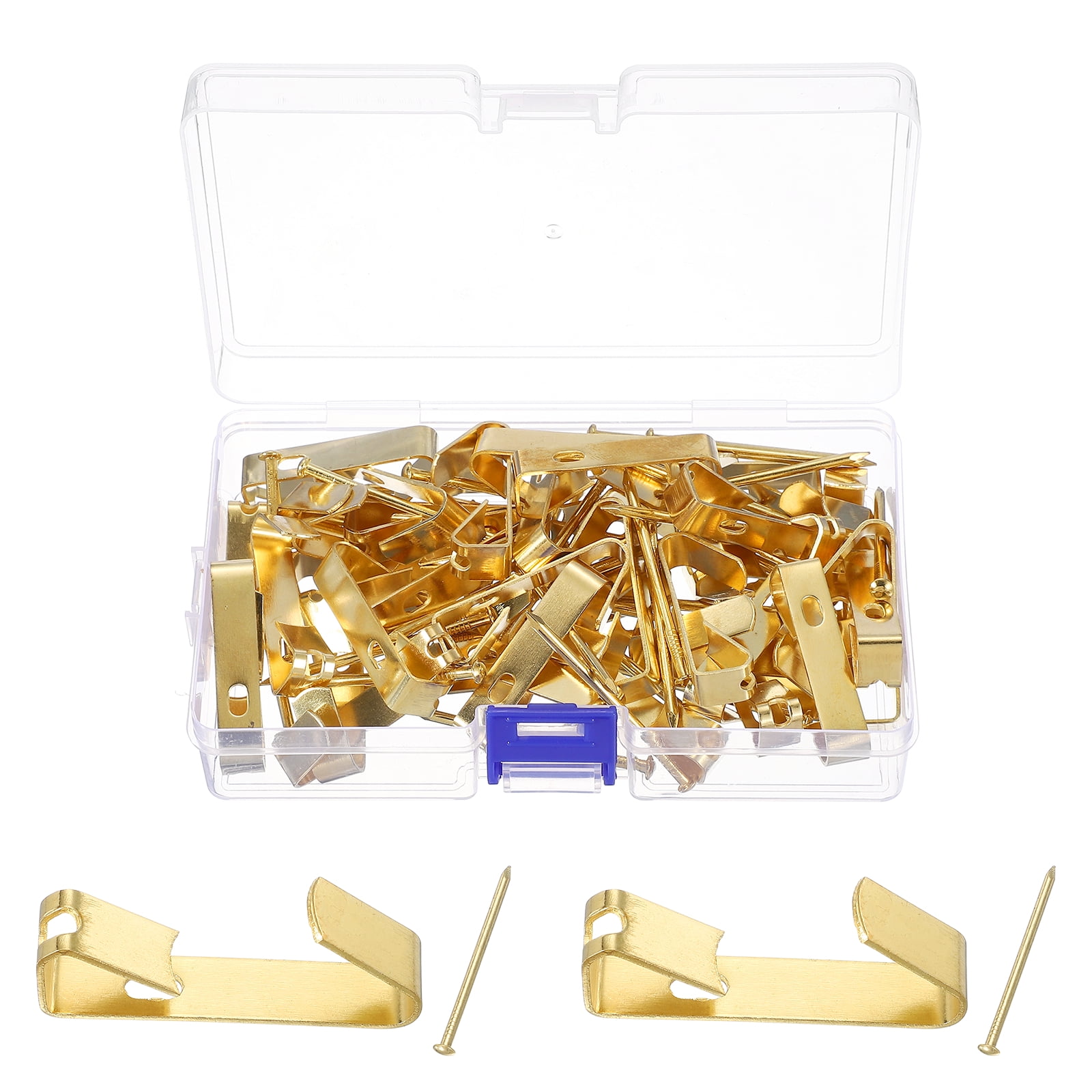 Uxcell 38 Pcs Picture Hangers, 100lb Picture Hanging Hooks Hardware Drywall Frame Hangers Painting Wall Hooks with Nails for Pictures Clocks Mirrors, Home Decoration, Gold