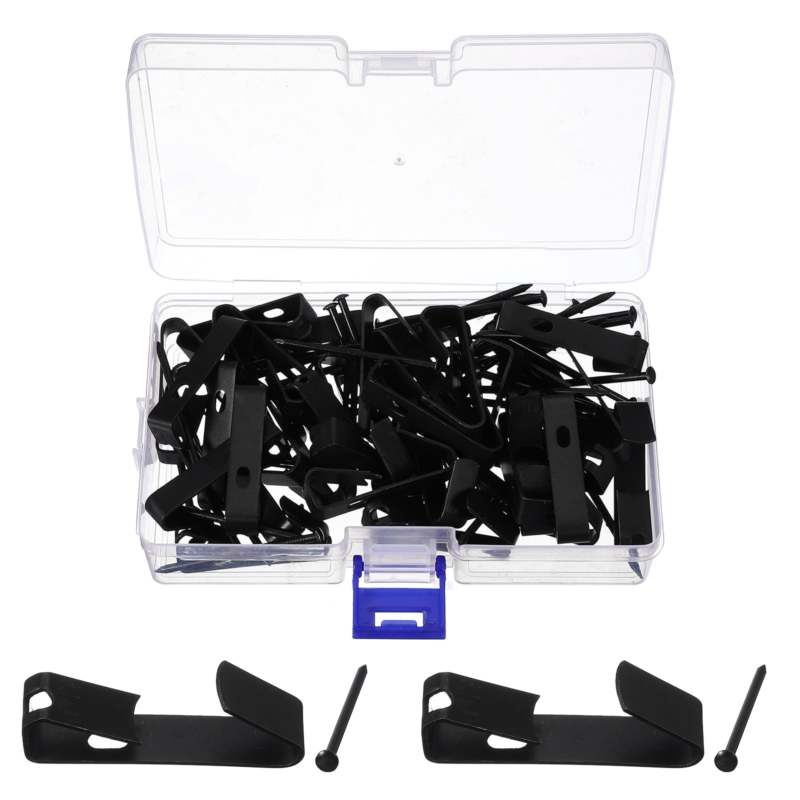 Uxcell 38 Pcs Picture Hangers, 100lb Picture Hanging Hooks Hardware Drywall Frame Hangers Painting Wall Hooks with Nails for Pictures Clocks Mirrors, Home Decoration, Black
