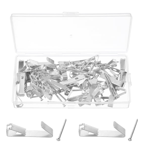 Uxcell 38 Pcs Picture Hangers, 50lb Picture Hanging Hooks Hardware Drywall Frame Hangers Painting Wall Hooks with Nails for Pictures Clocks Mirrors, Home Decoration, Silver