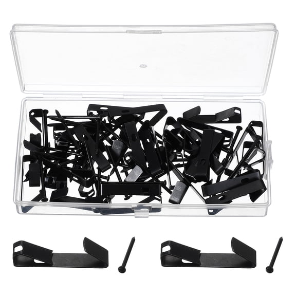 Uxcell 38 Pcs Picture Hangers, 50lb Picture Hanging Hooks Hardware Drywall Frame Hangers Painting Wall Hooks with Nails for Pictures Clocks Mirrors, Home Decoration, Black