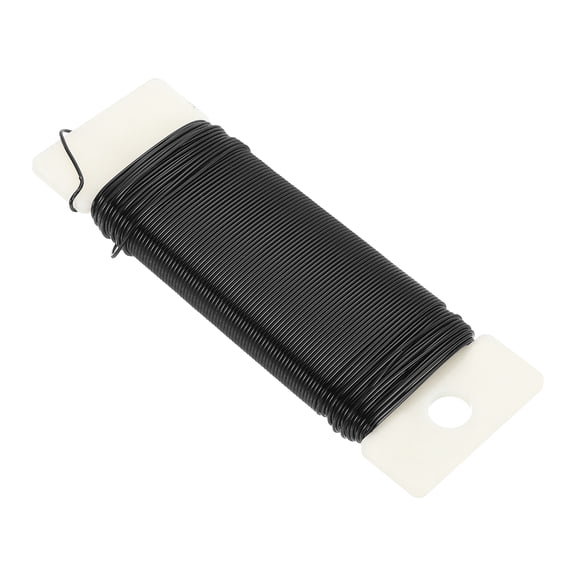 Uxcell 38 Yards/115 Feet Metal Floral Wire Black 0.7mm Flexible Paddle Thin Floral Wires for Craft