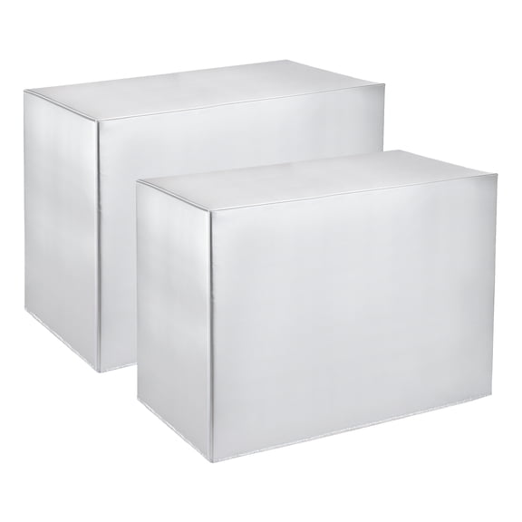 Uxcell 38 x 16 x 28 Inch Air Conditioner Cover, 2 Pcs Coated Polyester Waterproof Dustproof Outdoor AC Outside Unit Cover Condenser Protector for Outdoor AC Unit, Silver