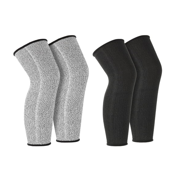 Uxcell 38cm Cut Resistant Leg Sleeves, 2Pair HPPE Protective Leg Protectors Sleeves Thin Skin Protective Sleeves for Welding Mowing Construction, Black/Gray