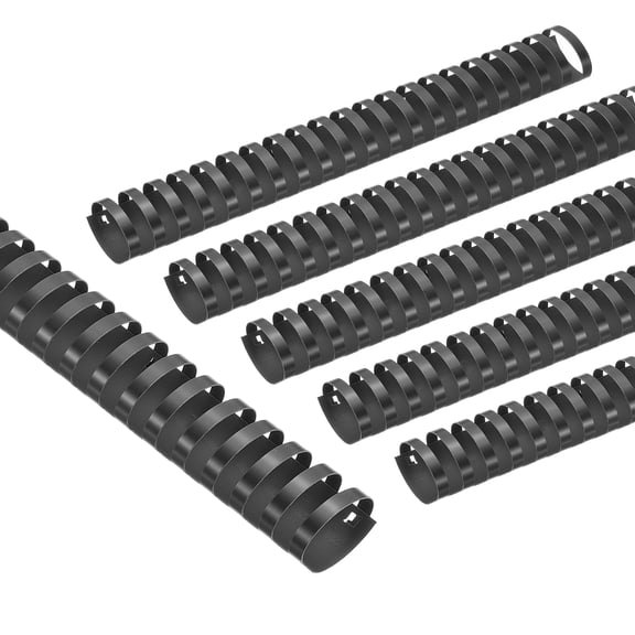 Uxcell 38mm (1-1/2") Plastic Binding Combs, 50 Pcs 21 Rings Comb Binding Spines 310 Sheet Capacity Letter Size for Binding Paper Sheets, Black