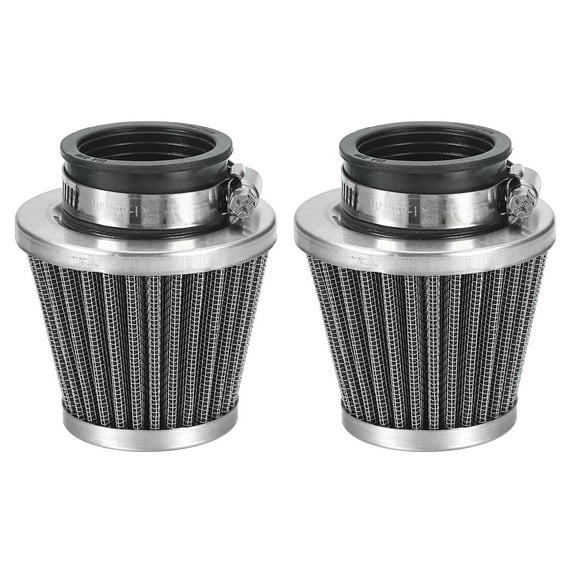 Uxcell 38mm Motorcycle Air Filter, Metal Mini Bike Air Cleaner Part, Silver 2 Pcs