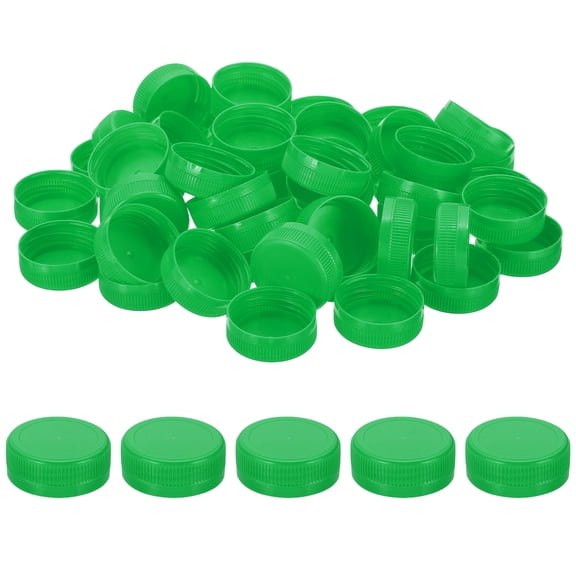 Uxcell 38mm Plastic Bottle Caps for Craft, 200Pcs Reusable Protection Bottle Screw Lids for Lid Replacement DIY Craft Intelligence Development, Medium Green