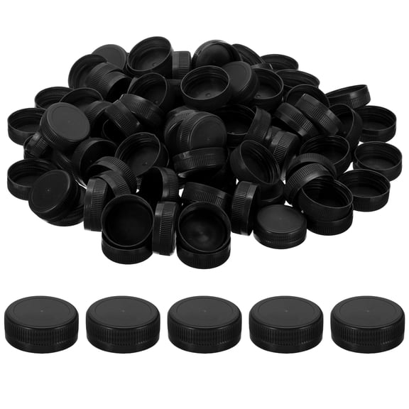 Uxcell 38mm Plastic Bottle Caps for Craft, 200Pcs Reusable Protection Bottle Screw Lids for Lid Replacement DIY Craft Intelligence Development, Black