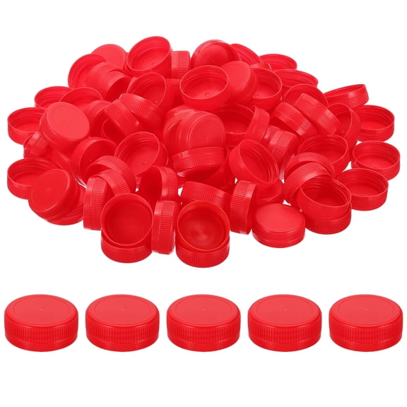 Uxcell 38mm Plastic Bottle Caps for Craft, 200Pcs Reusable Protection Bottle Screw Lids for Lid Replacement DIY Craft Intelligence Development, Red