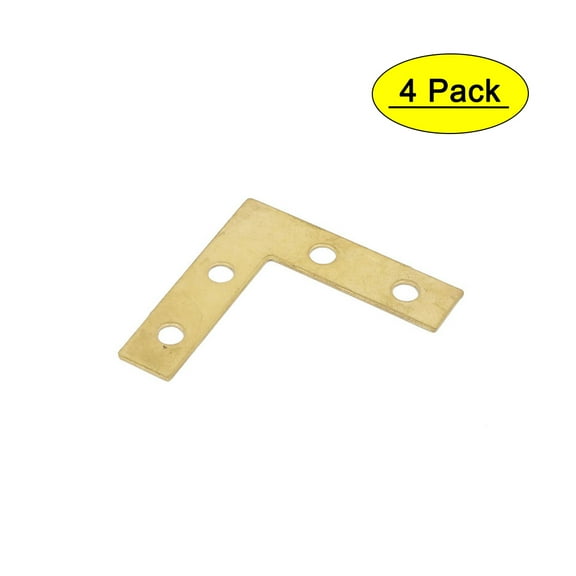 Uxcell 38mm x 38mm Angle Brackets Joint Fasteners Flat L Shape Repair Plates 4pcs