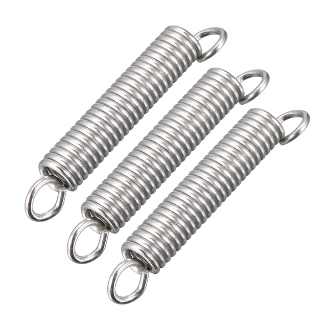 58-Pack Small Metal Tension Springs - 0.4mm X 4.5mm X 12mm, Dual Hook Design