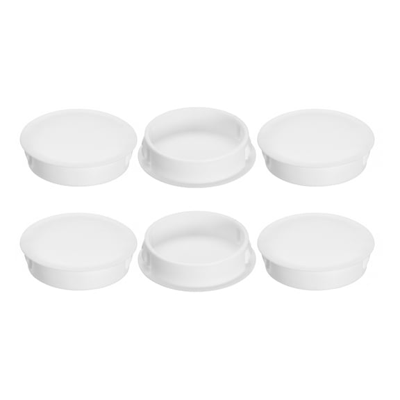 6Pcs 42mm(1-5/8") Flush Type Panel Round Snap in Fastener, White