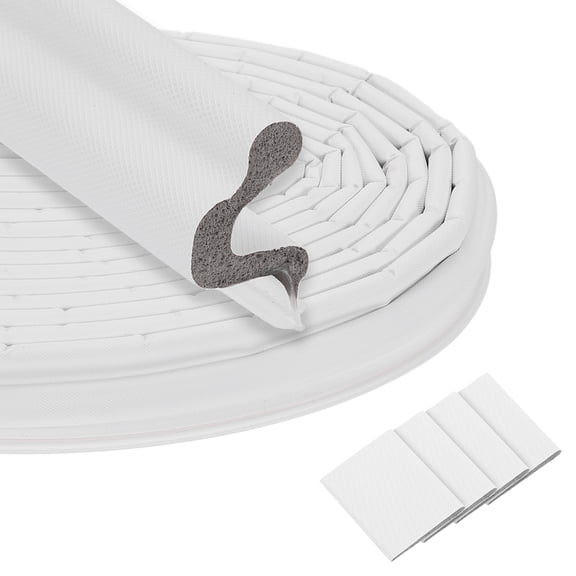 Uxcell 39 Feet Kerf Door Weather Stripping Doors Seal, V-Shaped Replacement Door Seal Strip with Corner Seals Frame Doors Stripping for Doors Windows Frame, White