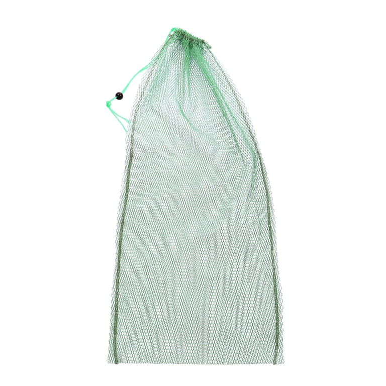 Uxcell 39 Inch Fishing Net Lightweight Fish Catching Basket Rubber Coated Nylon Fishing Bait Mesh Green