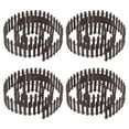 thumbnail image 1 of Uxcell 39" L x 2" H Wood Miniature Mini Fairy Garden Picket Fence, Brown 4 Pack, 1 of 5