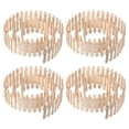 thumbnail image 1 of Uxcell 39" L x 2" H Wood Miniature Mini Fairy Garden Picket Fence, Natural Color 4 Pack, 1 of 5