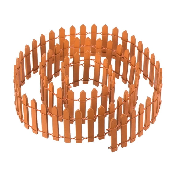 Uxcell 39" L x 2" H Wood Miniature Mini Fairy Garden Picket Fence, Orange