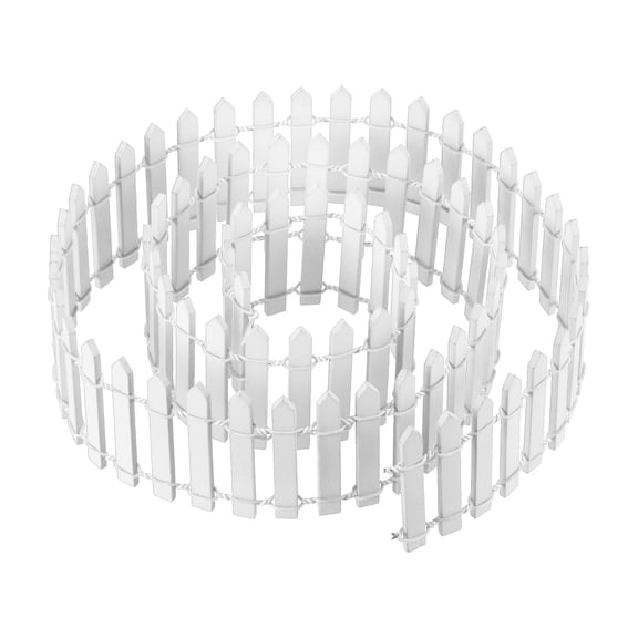 Uxcell 39" L x 2" H Wood Miniature Mini Fairy Garden Picket Fence, White