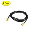 thumbnail image 1 of Uxcell 39'' RG174 RP-SMA Male to RP-SMA Female Antenna Extension Cable Shorter Length Metal Black 2 Pcs, 1 of 6